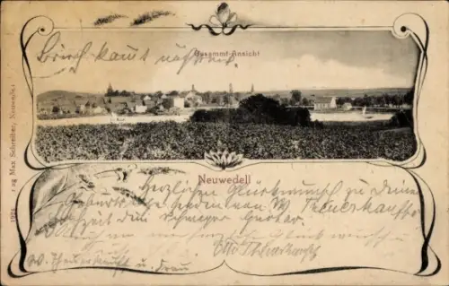 Passepartout Ak Drawno Neuwedell Pommern, Gesamtansicht