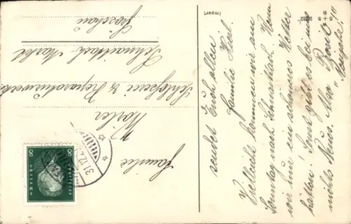 Ak Glückliches neues Jahr, Zwerg mit Schwein, Kiepe