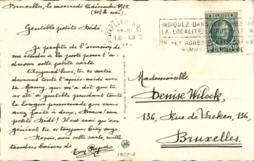 Künstler Ak Colombo, Liebespaar auf dem Dach, Mond