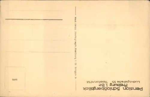 Ak Freiburg im Breisgau, Pension Schloßbergblick,  Ludwigstraße 35, Telefon 4727