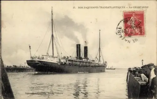 CPA Le paquebot CGT, La Champagne