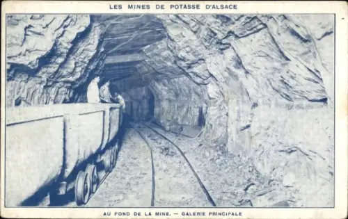 Ak Elsass, Die Kalibergwerke, Au Fond de la Mine, Galerie principale