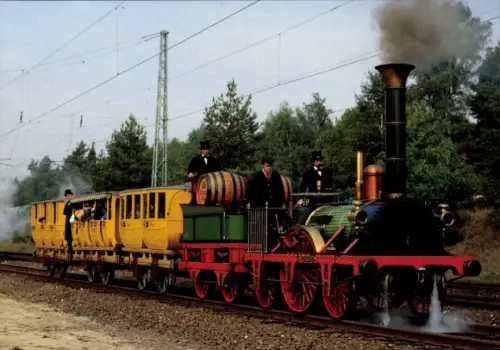 Ak Erste deutsche Eisenbahn von Nürnberg nach Fürth, Dampflokomotive Adler