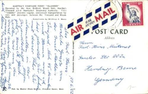 Ak Fährschiff, MV Islander, Martha's Vineyard