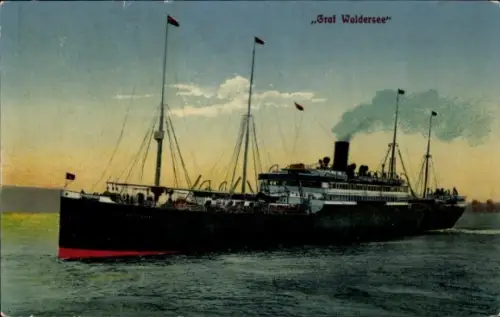 Ak Dampfschiff Graf Waldersee der HAPAG