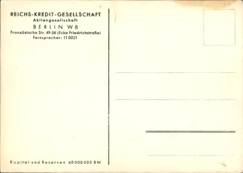Ak Berlin Mitte, Bankgebäude der Reichskreditgesellschaft Aktiengesellschaft, Französische Straße 49