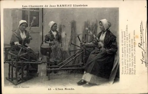 CPA Les Chansons de Jean Rameau, L'bon Monde