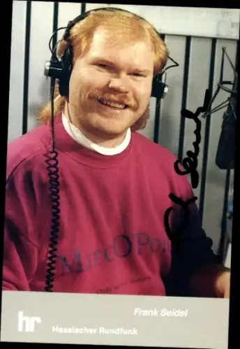 Autogrammkarte Moderator Frank Seidel, Hessischer Rundfunk, Autogramm