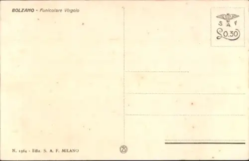 Ak Bozen Bolzano Südtirol, Berglandschaft, Seilbahn, Gebäude, Bäume, keine Personen
