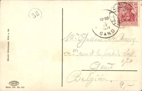 Ak Cöln Köln am Rhein, Köln a. Rh., Bismarcksäule, Gebäude, farbig