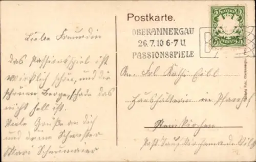 Passepartout Ak Oberammergau in Oberbayern, Passions-Schauspiel