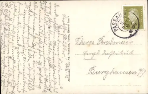 Ak Passau in Niederbayern, Schwarz-Weiß-Bild, Hafenansicht, Kirche, Schiffe, Passau