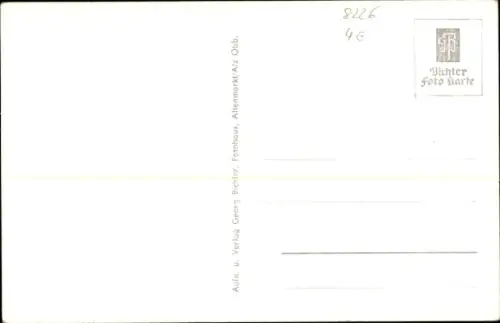 Ak Baumburg Altenmarkt an der Alz Oberbayern, Altenmarkt/Baumburg, Teleaufnahme, Berge im Hinterg