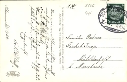 Ak Altenmarkt an der Alz Oberbayern, Wasserfall, Fluss, Bäume, Gebäude, Altenmarkt a. d. Alz