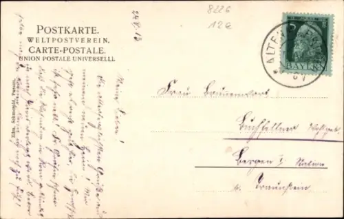 Ak Altenmarkt an der Alz Oberbayern, Landschaftsaufnahme, Fluss, Häuser, Bäume,  aus Altenmarkt