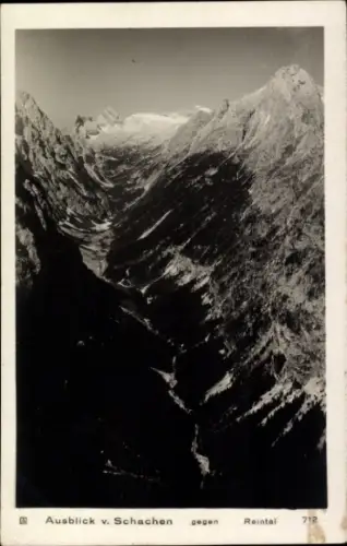 Ak Garmisch Partenkirchen in Oberbayern, Knorrhütte, Ausblick vom Schachen gegen Reintal