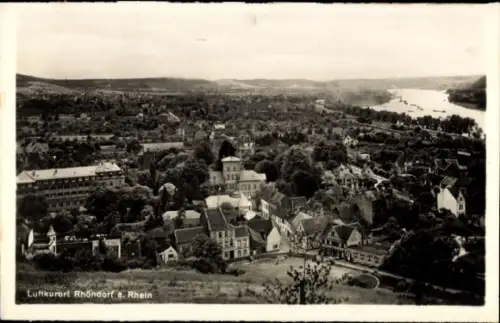 Ak Rhöndorf Bad Honnef am Rhein, Luftkurort Rhöndorf a. Rhein, Landschaftsaufnahme, Fluss, Bäume,