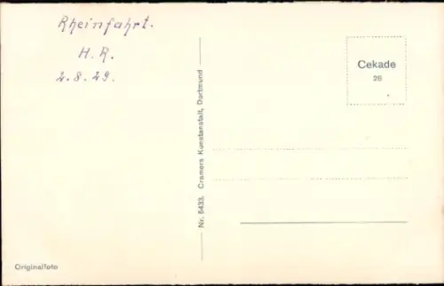 Ak Rhöndorf Bad Honnef am Rhein, Luftkurort Rhöndorf a. Rhein, Landschaftsaufnahme, Fluss, Bäume,