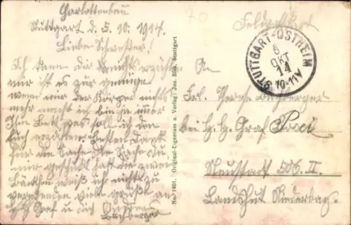 Ak Weinsteige Stuttgart in Württemberg,  Stadtansicht, Weinsteige, grüne Berge, Abendgold