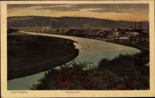 Ak Hattingen an der Ruhr, Flusslandschaft, Ruhrpartie,  farbige 