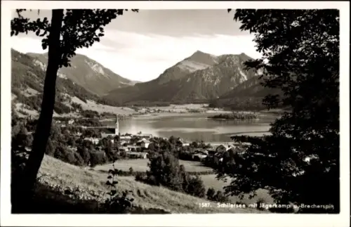 Ak Schliersee in Oberbayern,  Jägerkamp, Brecherspit, Landschaft, Foto