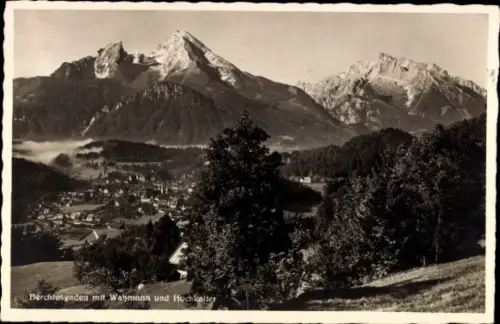 Ak Berchtesgaden in Oberbayern, Panorama mit Watzmann und Hochkalter