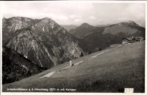 Ak Kreuth am Tegernsee Oberbayern, Unterkunftshaus, Hirschberg, Kampen