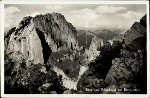 Ak Kreuth am Tegernsee Oberbayern, Risserkogel, Blick auf Plankenstein, Blankenstein