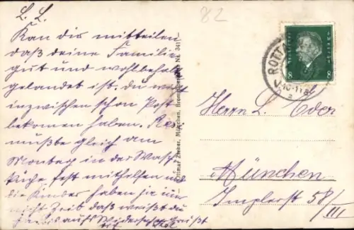 Ak Rottach Egern in Oberbayern, Blick vom Risserkogel auf Leonhard, Buchstein und Zugspitze