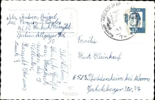 Ak Haslach im Kinzigtal Schwarzwald, Luftaufnahme von Haslach, Schwarzwald, Häuser, Straßen, Land