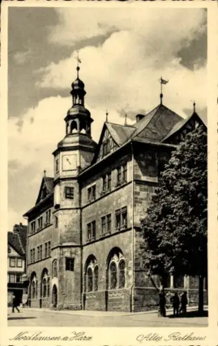 Ak Nordhausen am Harz, Nordhausen a Harz, Rathaus, Uhrturm,  Architektur