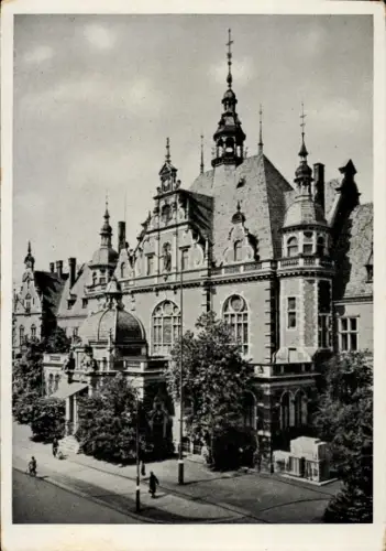 Ak Leipzig, Deutsches Buchhändlerhaus,  Architektur, Schwarz-Weiß-Foto