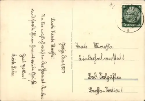 Ak Greiz im Vogtland Thüringen,  Gebäude am Hang, Fluss im Vordergrund, Bäume