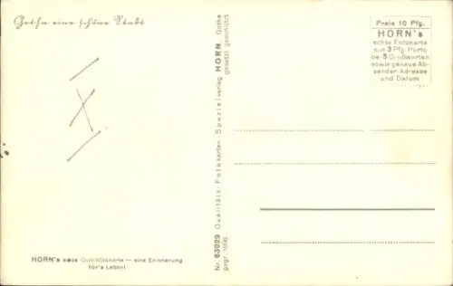 Ak Gotha in Thüringen, Schloss Friedenstein, Denkmalplatz, Statue, Bäume, 