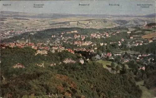 Ak Lutherstadt Eisenach Thüringen, Hellthal, Panoramaansicht,  Wartburg, Hainstein, Fürstenhof, P