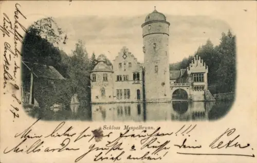 Ak Mespelbrunn im Spessart Unterfranken, Schloss