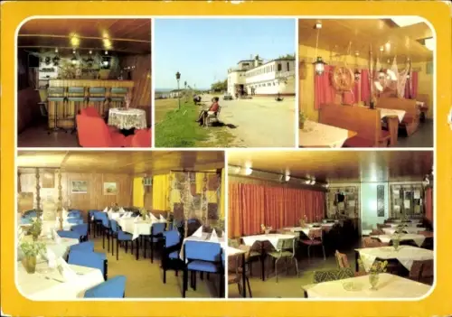 Ak Seeburg Mansfelder Land, Schiffsgaststätte Seeperle, Außenansicht, Weinstube, Speiserestaurant