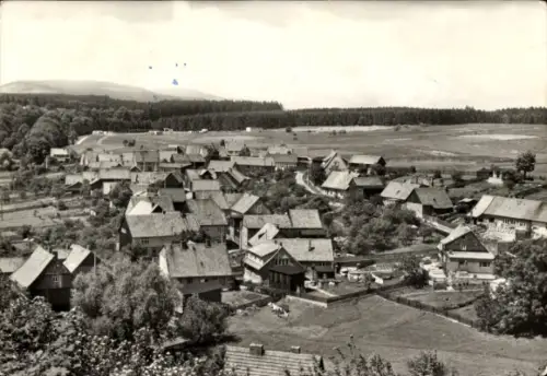 Ak Elbingerode Oberharz am Brocken, Landschaft mit vielen Häusern, Blick auf Campingplatz,  Harz