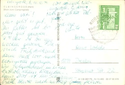 Ak Elbingerode Oberharz am Brocken, Landschaft mit vielen Häusern, Blick auf Campingplatz,  Harz