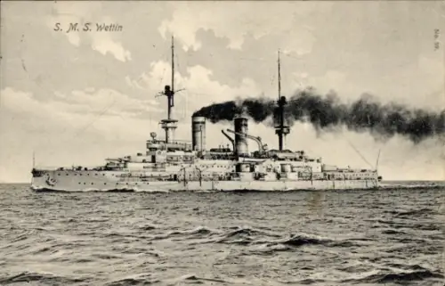 Ak Deutsches Kriegsschiff, S.M.S. Wettin, Kaiserliche Marine