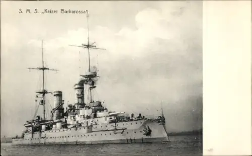 Ak Deutsches Kriegsschiff S.M.S. Kaiser Barbarossa