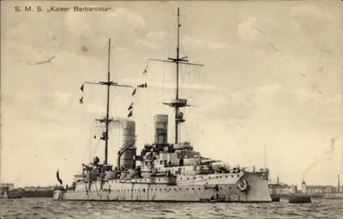 Ak Deutsches Kriegsschiff, SMS Kaiser Barbarossa, Kaiserliche Marine
