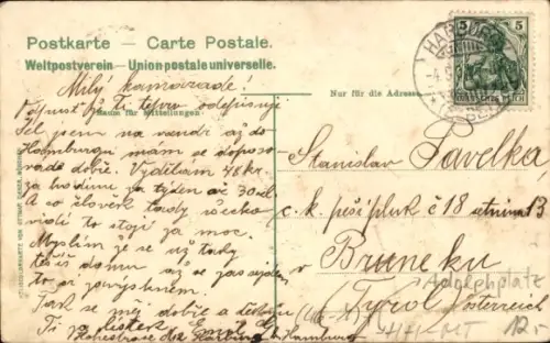 Ak Hamburg Mitte Altstadt, Adolphplatz, Börse, Straßenbahn, Papierhandlung