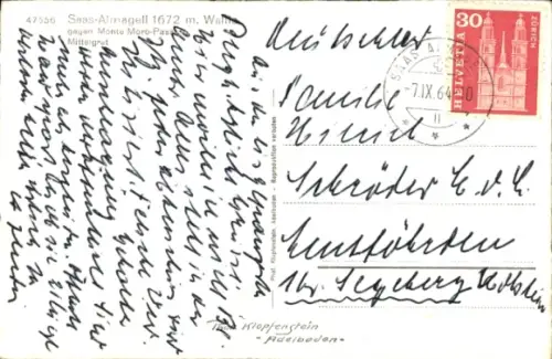 Ak Saas Almagell Kanton Wallis, Monte Moro Pass, Mittelgrat