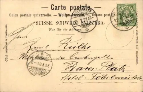 Ak Interlaken Kanton Bern Schweiz, Stadt und die Jungfrau