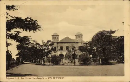 Ak Weltevreden Batavia Jakarta Indonesien, Gebouw N. I. Kunstkring Kondangdia, WELTEVREDEN,  mit 