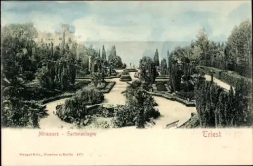 Ak Triest Trieste Friuli Venezia Giulia, Miramare, Gartenanlagen