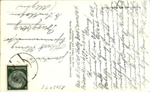 Ak Bregenz am Bodensee Vorarlberg, Blick auf  Pfänderbahn, Säntis, Seilbahnkabinen, Berge