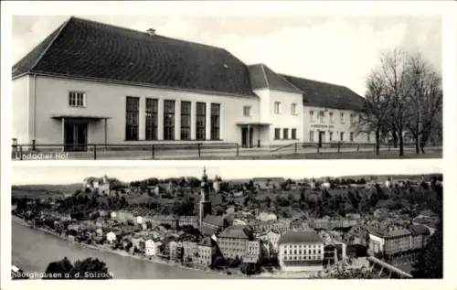 Ak Burghausen an der Salzach Oberbayern, Panorama, Lindacher Hof