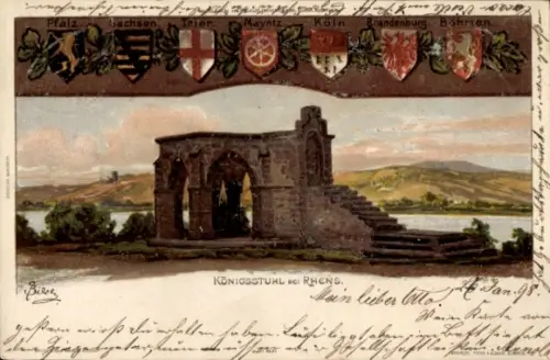 Wappen Künstler Litho Bilsey, Rhens am Rhein, Königsstuhl
